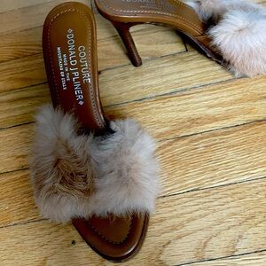 Couture Donald J Pliner Elegant Fur high heels 6.5 Never Worn Beautiful & Sexy